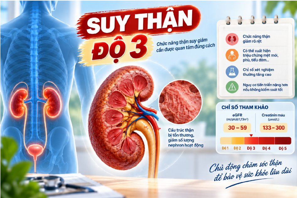 Người bị suy thận độ 3 kh&ocirc;ng n&ecirc;n chủ quan