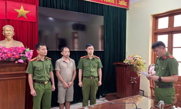 Cơ quan Cảnh s&aacute;t điều tra, C&ocirc;ng an tỉnh Th&aacute;i Nguy&ecirc;n thi h&agrave;nh quyết định khởi tố vụ &aacute;n, khởi tố bị can đối với Đặng Văn Giang. Ảnh: congan.thainguyen.gov.vn