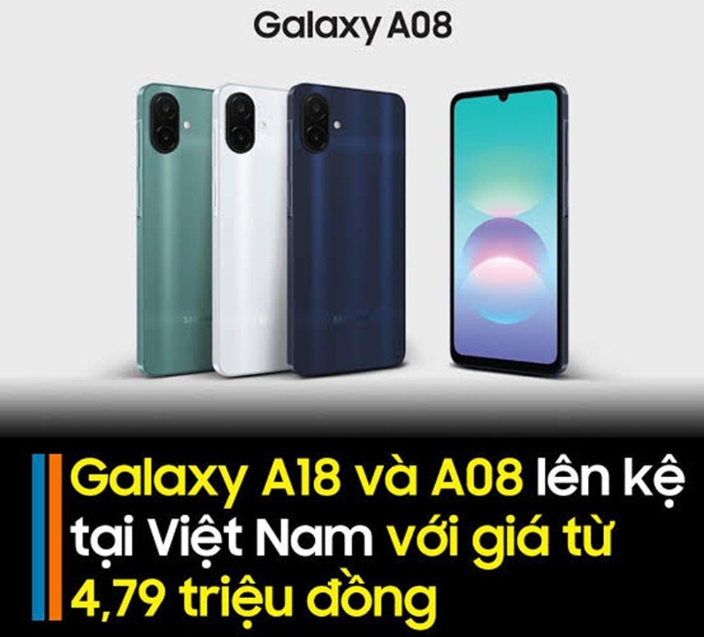 Samsung vừa ch&iacute;nh thức bổ sung v&agrave;o dải sản phẩm Galaxy A hai đại diện mới nhất mang t&ecirc;n Galaxy A08 v&agrave; Galaxy A18
