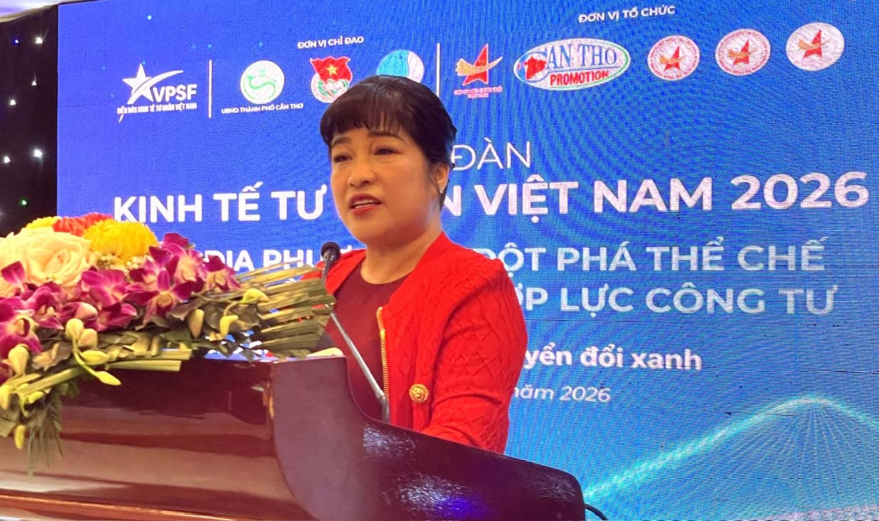 Bà Lưu Thị Mẫu Phó Chủ tịch Hội Doanh nhân trẻ Việt Nam phát biểu tại Diễn đàn Kinh tế tư nhân Việt Nam 2026 tổ chức tại TP. Cầnn%hơ Bà Lưu Thị Mẫu Phó Chủ tịch Hội Doanh nhân trẻ Việt Nam phát biểu tại Diễn đàn Kinh tế tư nhân Việt Nam 2026 tổ chức tại TP. Cầnn%hơ