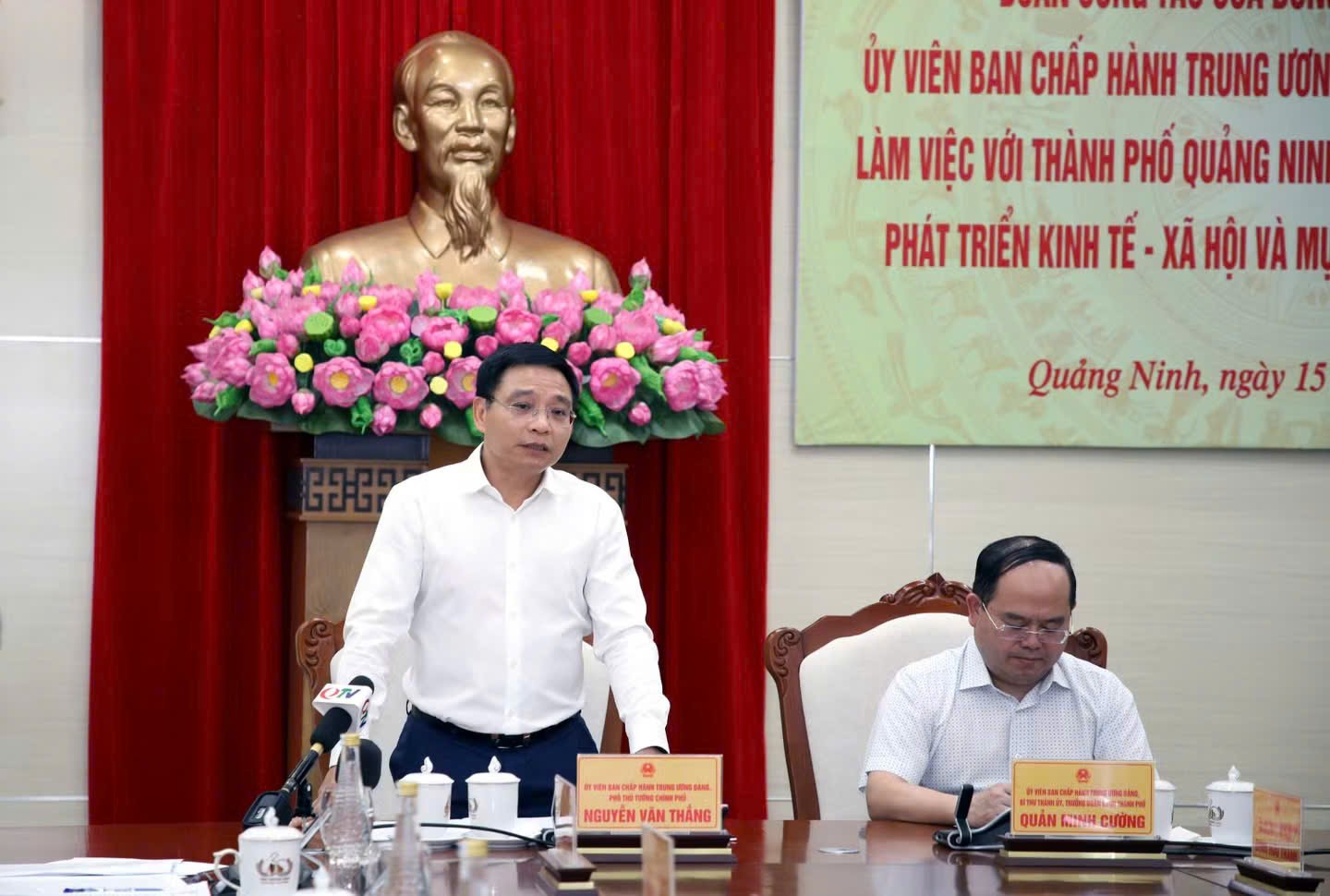 &Ocirc;ng Nguyễn Văn Thắng, Ủy vi&ecirc;n Trung ương Đảng, Ph&oacute; Thủ tướng Ch&iacute;nh phủ, ph&aacute;t biểu tại buổi l&agrave;m việc
