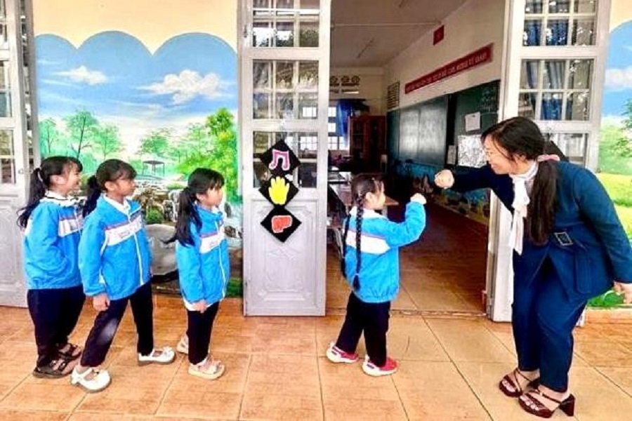 Học sinh Trường Tiểu học Đạ Sar mỗi ng&agrave;y đến trường l&agrave; một ng&agrave;y vui. (Ảnh: Tư liệu)