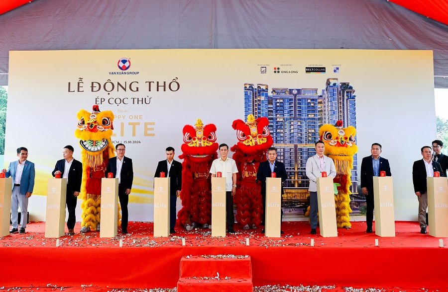 Vạn Xu&acirc;n Group ch&iacute;nh thức tổ chức Lễ Động thổ - &Eacute;p cọc thử Dự &aacute;n Happy One Elite tại 218 Tam B&igrave;nh, phường Tam B&igrave;nh, TP. HCM