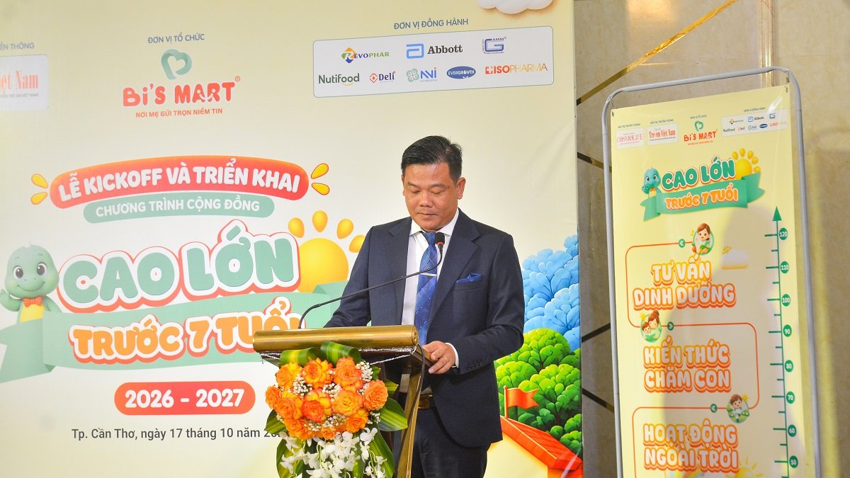 &Ocirc;ng Trần Thanh Vũ - Gi&aacute;m đốc Đối ngoại, đại diện Bi&rsquo;S MART chia sẻ tại sự ki&ecirc;̣n