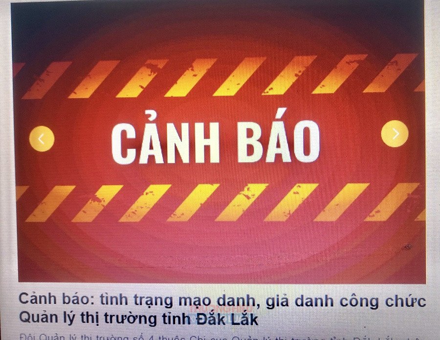 Th&ocirc;ng b&aacute;o &ldquo;Cảnh b&aacute;o&rdquo; của Đội QLTT số 4.