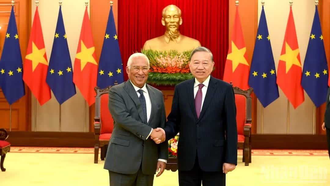 Chiều 29/1/2026, tại Trụ sở Trung ương Đảng, Tổng Bí thư Tô Lâm tiếp Chủ tịch Hội đồng châu Âu Antonio Costa. (Ảnh: ĐĂNG KHOA) Chiều 29/1/2026, tại Trụ sở Trung ương Đảng, Tổng Bí thư Tô Lâm tiếp Chủ tịch Hội đồng châu Âu Antonio Costa. (Ảnh: ĐĂNG KHOA)