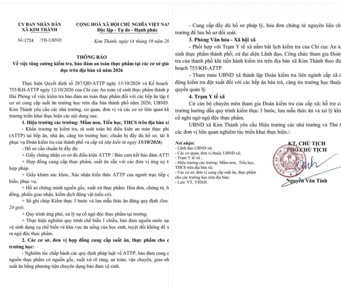 Tăng cường kiểm tra, bảo đảm an toàn thực phẩm tại các trường học. Tăng cường kiểm tra, bảo đảm an toàn thực phẩm tại các trường học.