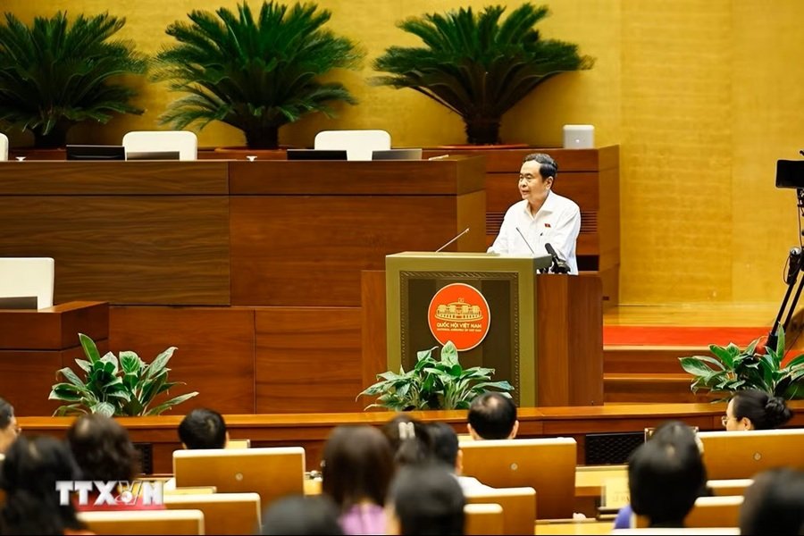 Chủ tịch Quốc hội Trần Thanh Mẫn phát biểu - Ảnh: TTXVN Chủ tịch Quốc hội Trần Thanh Mẫn phát biểu - Ảnh: TTXVN