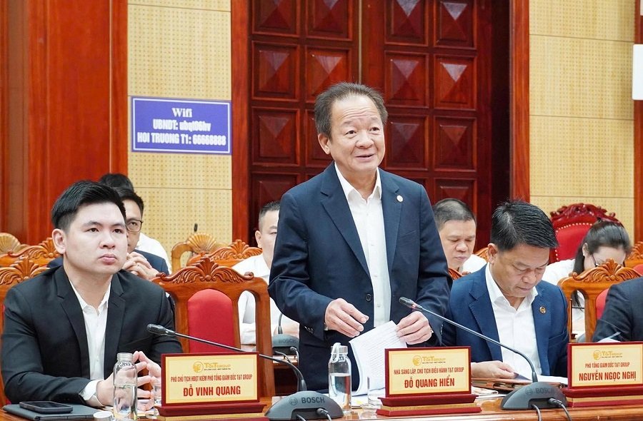 &Ocirc;ng Đỗ Quang Hiển, Chủ tịch điều h&agrave;nh Tập đo&agrave;n T&T ph&aacute;t biểu tại buổi l&agrave;m việc