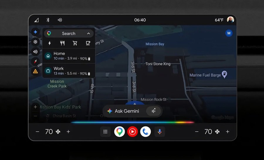Giao diện minh họa Google Gemini kết hợp Google Maps, cho phép tương tác bằng giọng nói và hỗ trợ tìm kiếm thông tin hành trình Giao diện minh họa Google Gemini kết hợp Google Maps, cho phép tương tác bằng giọng nói và hỗ trợ tìm kiếm thông tin hành trình