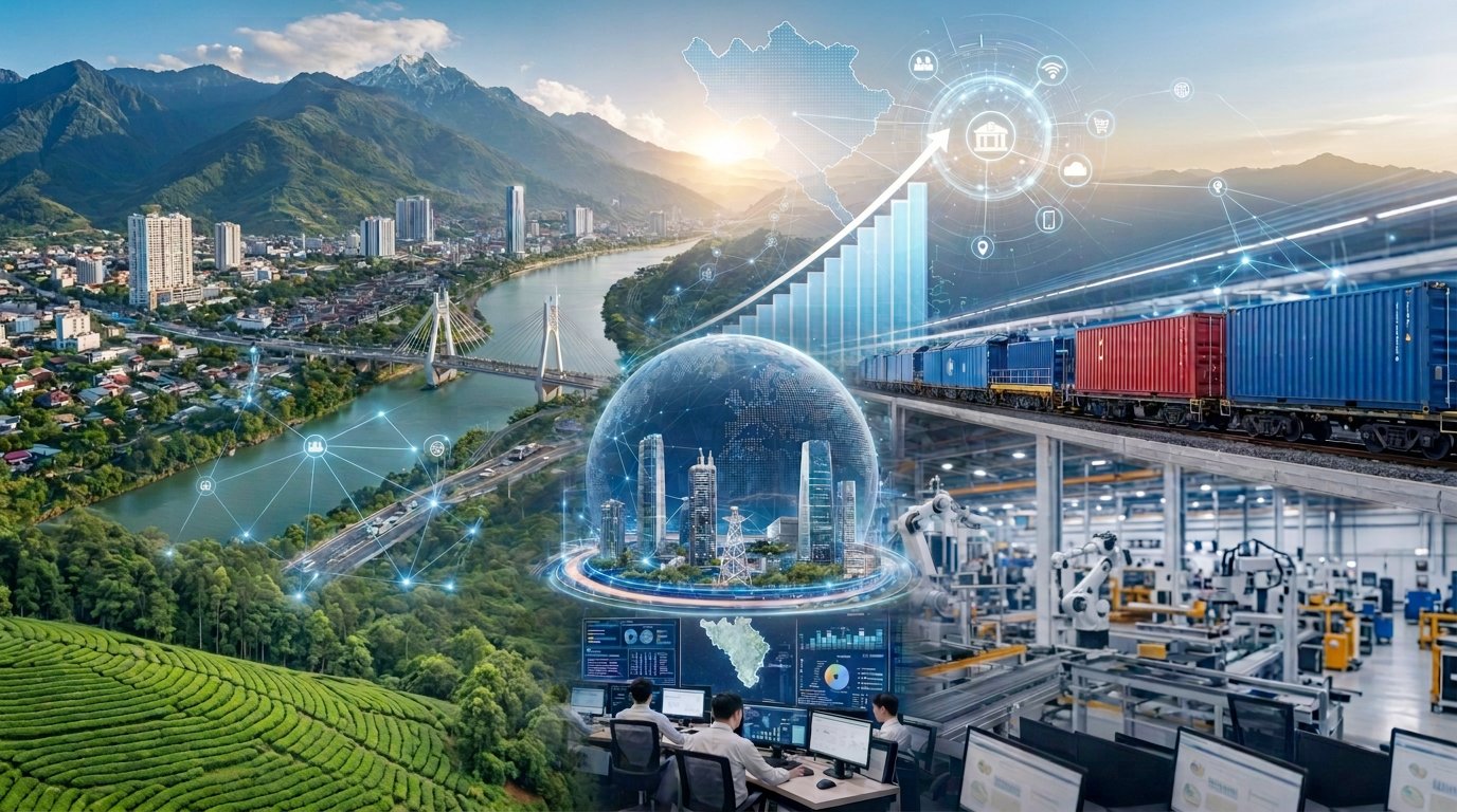 Đến năm 2030, tỉnh L&agrave;o Cai phấn đấu đưa quy m&ocirc; kinh tế số đạt &iacute;t nhất 20% GRDP, c&oacute; 40% doanh nghiệp hoạt động đổi mới s&aacute;ng tạo, từng bước đưa khoa học, c&ocirc;ng nghệ trở th&agrave;nh động lực th&uacute;c đẩy tăng trưởng kinh tế.