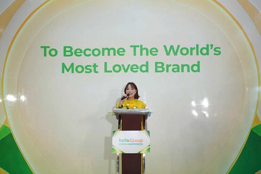 B&agrave; Chu Thị Hồng Thủy, CEO TAFA Group ph&aacute;t biểu tại Lễ Khai trương Văn ph&ograve;ng TAFA Building tại TP.HCM.