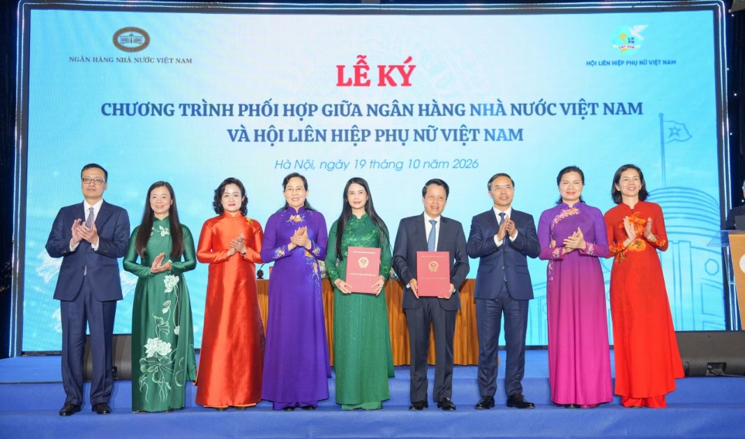 Ng&acirc;n h&agrave;ng Nh&agrave; nước v&agrave; Hội Phụ nữ Việt Nam k&yacute; kết chương tr&igrave;nh phối hợp giai đoạn 2026 - 2030. Ảnh: VCB