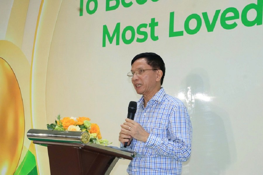 &Ocirc;ng Nguyễn Thanh Sơn, Chủ tịch Hiệp hội Gia cầm Việt Nam ph&aacute;t biểu.