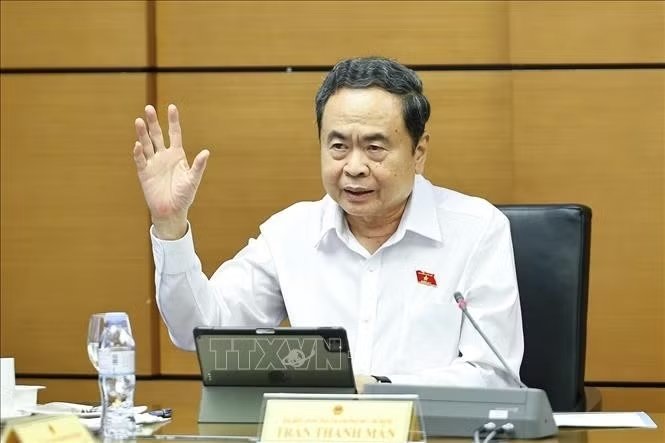 Chủ tịch Quốc hội Trần Thanh Mẫn, Đại biểu Quốc hội Th&agrave;nh phố Hồ Ch&iacute; Minh ph&aacute;t biểu. Ảnh: Do&atilde;n Tấn/TTXVN