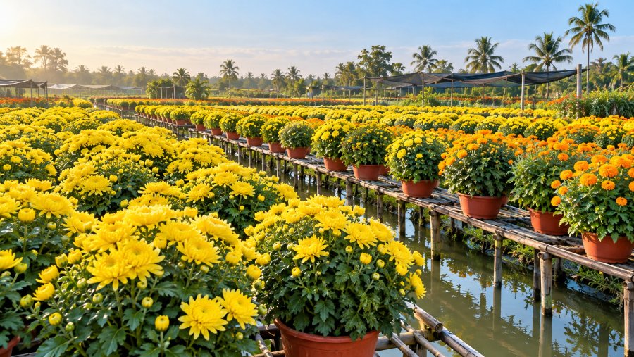 Hoa Tết l&agrave; một trong những nh&oacute;m sản phẩm được Đồng Th&aacute;p ưu ti&ecirc;n hỗ trợ kết nối ti&ecirc;u thụ, hạn chế nguy cơ &ugrave;n ứ khi v&agrave;o ch&iacute;nh vụ.