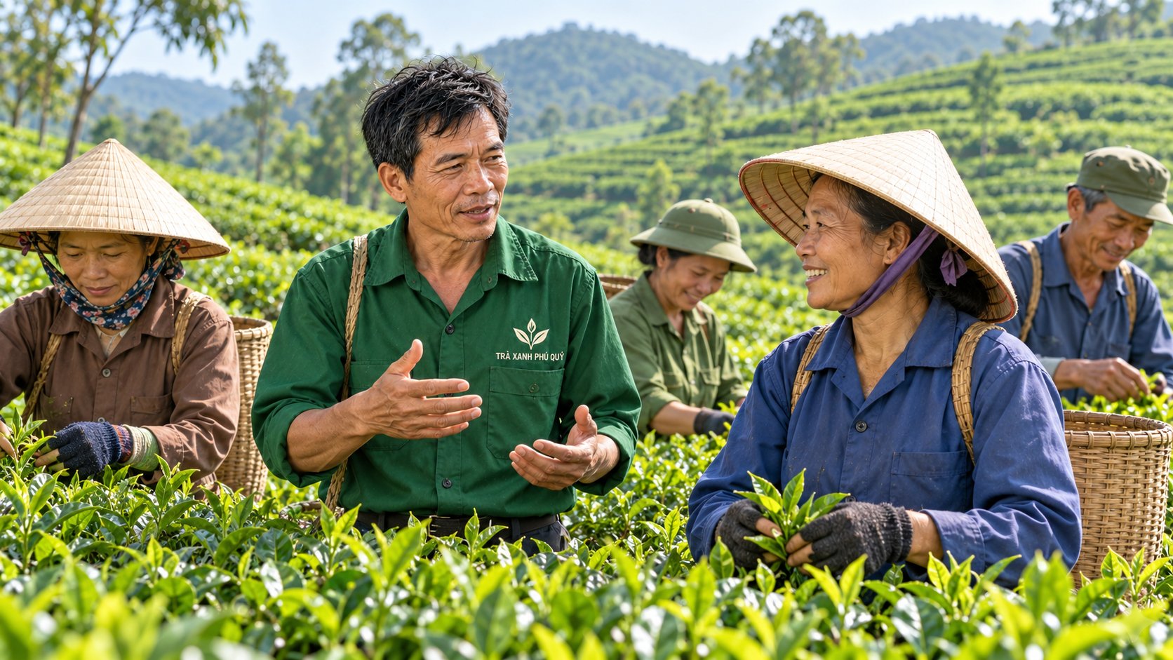 Hình ảnh ông Tô Văn Phú đang thăm vườn chè Thái Nguyên ở địa phương Hình ảnh ông Tô Văn Phú đang thăm vườn chè Thái Nguyên ở địa phương