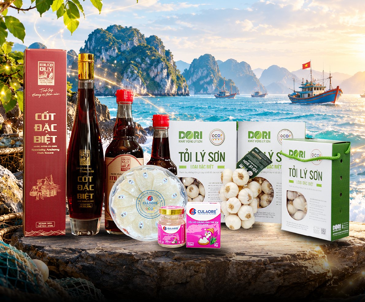 Đa dạng c&aacute;c sản phẩm từ miền n&uacute;i đến hải đảo được trưng b&agrave;y tại đ&acirc;y