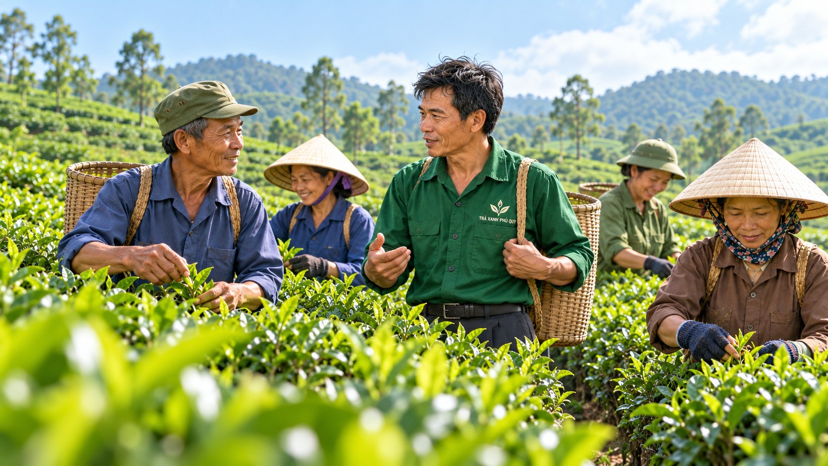 Hình ảnh ông tô Văn Phú đang tuyển chọn chè Thái Nguyên Hình ảnh ông tô Văn Phú đang tuyển chọn chè Thái Nguyên
