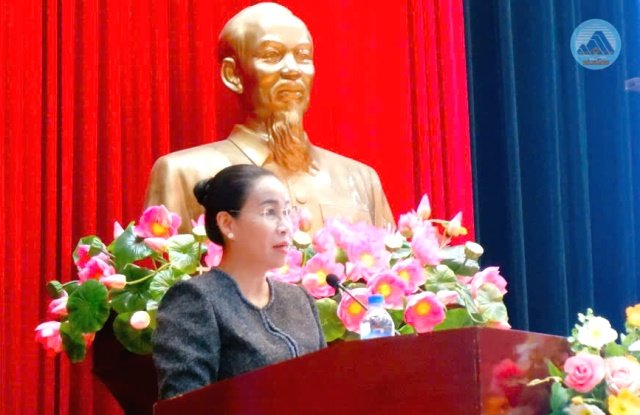 Ph&oacute; Chủ tịch UBND TP. Đ&agrave; Nẵng Nguyễn Thị Anh Thi ph&aacute;t biểu tại hội nghị tập huấn nghiệp vụ quản l&yacute; th&ocirc;n, tổ d&acirc;n phố ng&agrave;y 23/10/2026. Ảnh: Cổng Th&ocirc;ng tin điện tử TP. Đ&agrave; Nẵng.