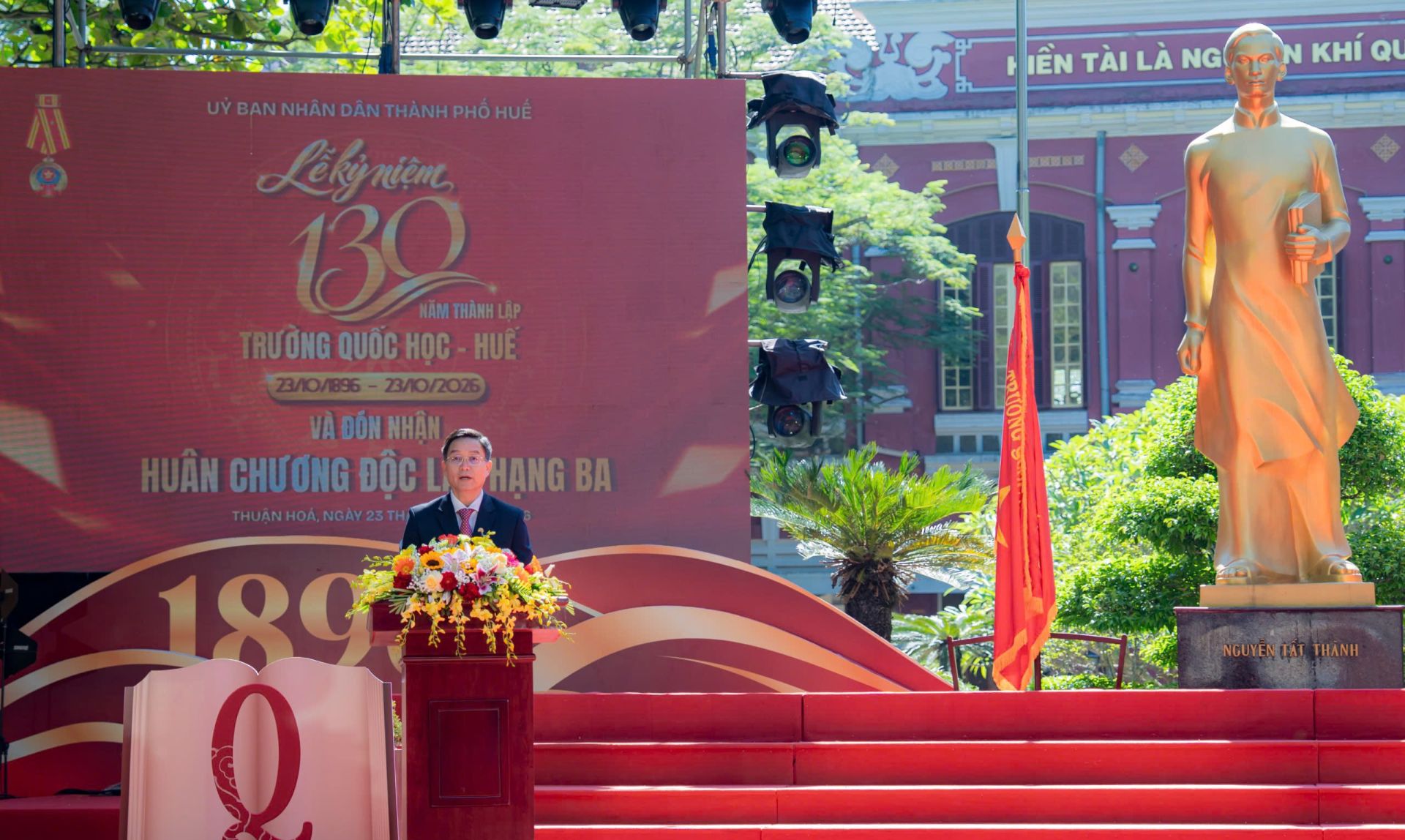 &Ocirc;ng Nguyễn Đ&igrave;nh Trung- B&iacute; thư Th&agrave;nh ủy Huế ph&aacute;t biểu tại Lễ kỷ niệm