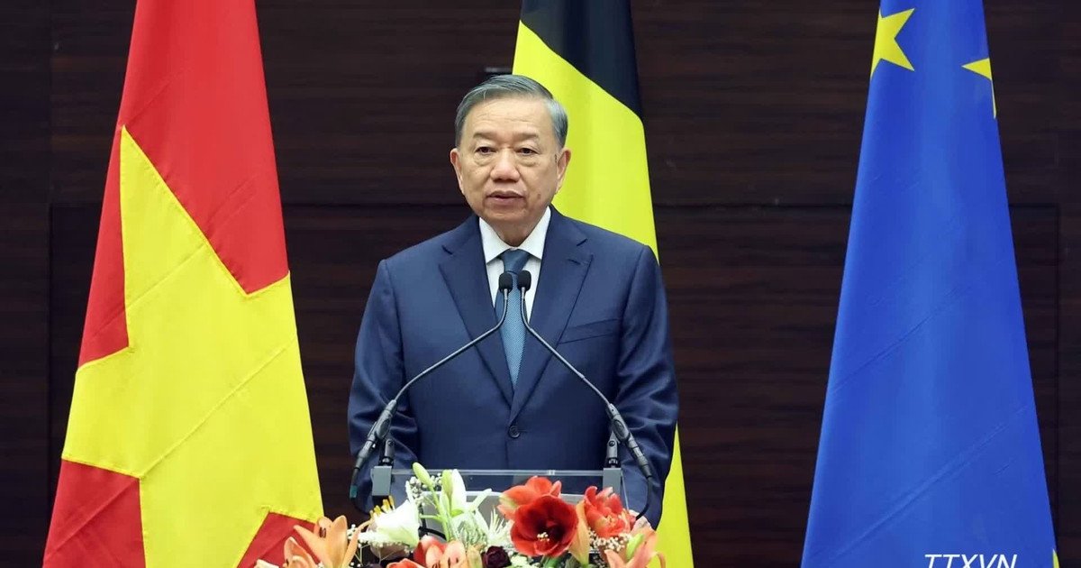 Tổng Bí thư, Chủ tịch nước Tô Lâm phát biểu chính sách tại Viện Quan hệ quốc tế Hoàng gia Egmont. (Ảnh: TTXVN) Tổng Bí thư, Chủ tịch nước Tô Lâm phát biểu chính sách tại Viện Quan hệ quốc tế Hoàng gia Egmont. (Ảnh: TTXVN)
