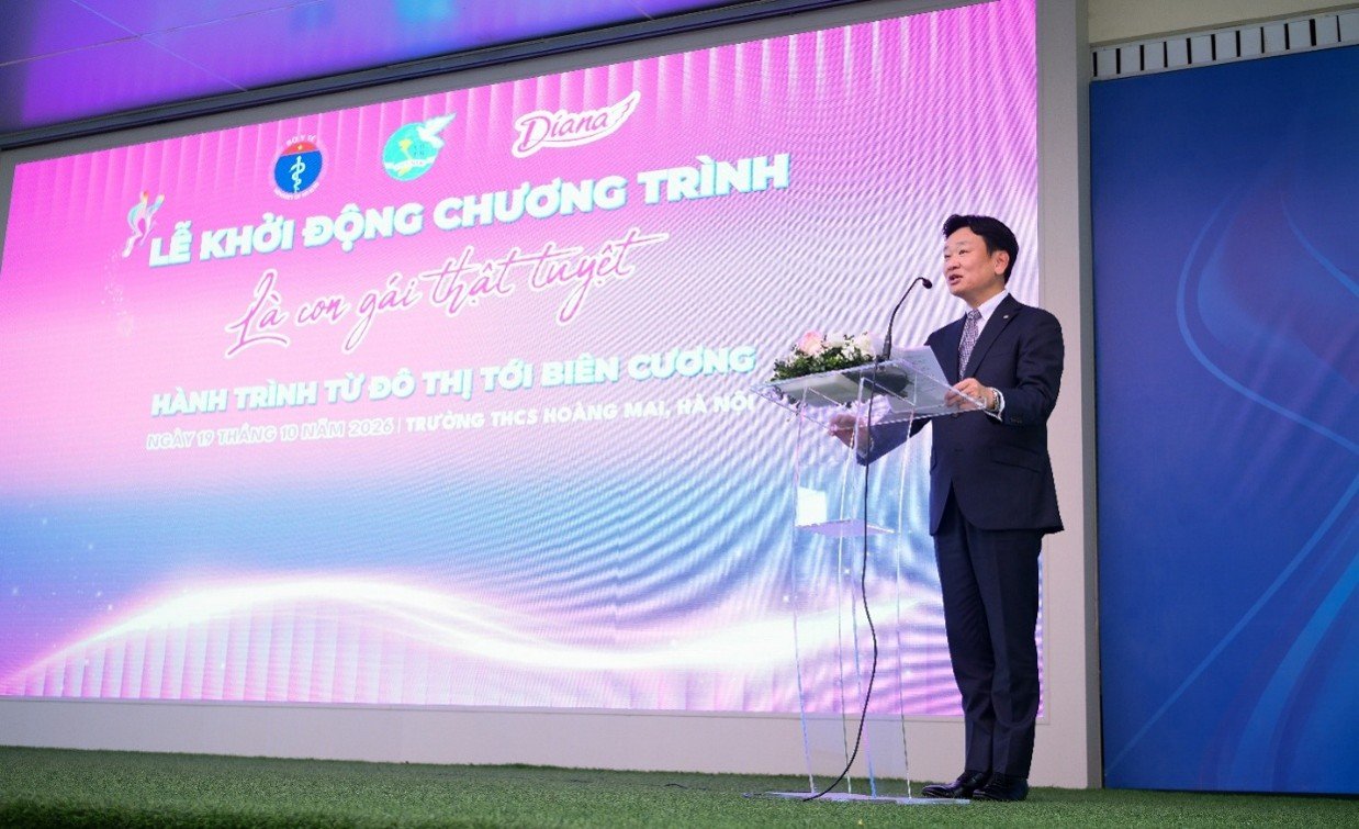 Ông Takahiro Okada – Tổng Giám đốc Công ty Cổ phần Diana Unicharm phát biểu tại sự kiện Ông Takahiro Okada – Tổng Giám đốc Công ty Cổ phần Diana Unicharm phát biểu tại sự kiện
