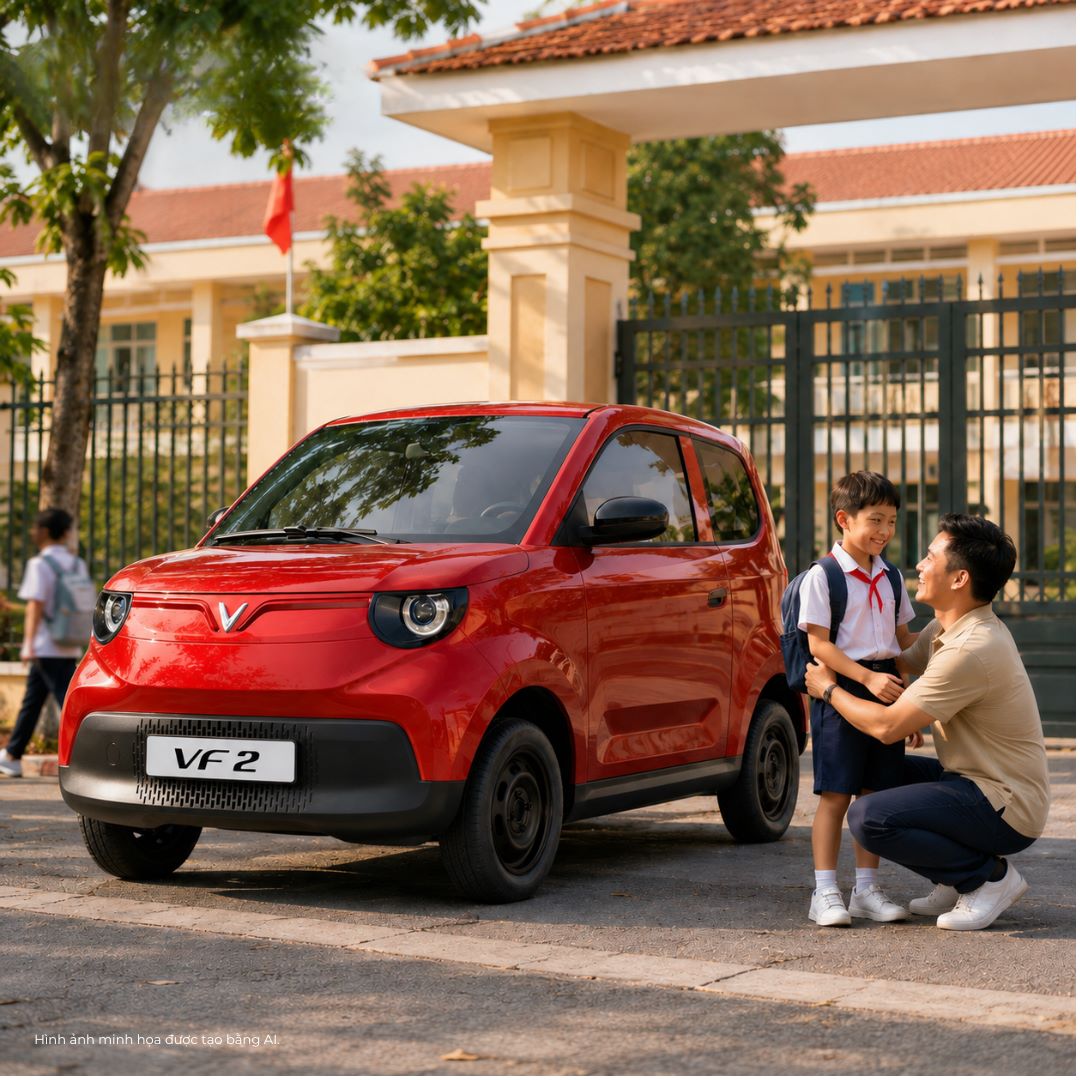 VinFast VF 2 giá hơn 182 triệu đồng, cả nhà hết lo mưa nắng khi ra đường - Hình 1