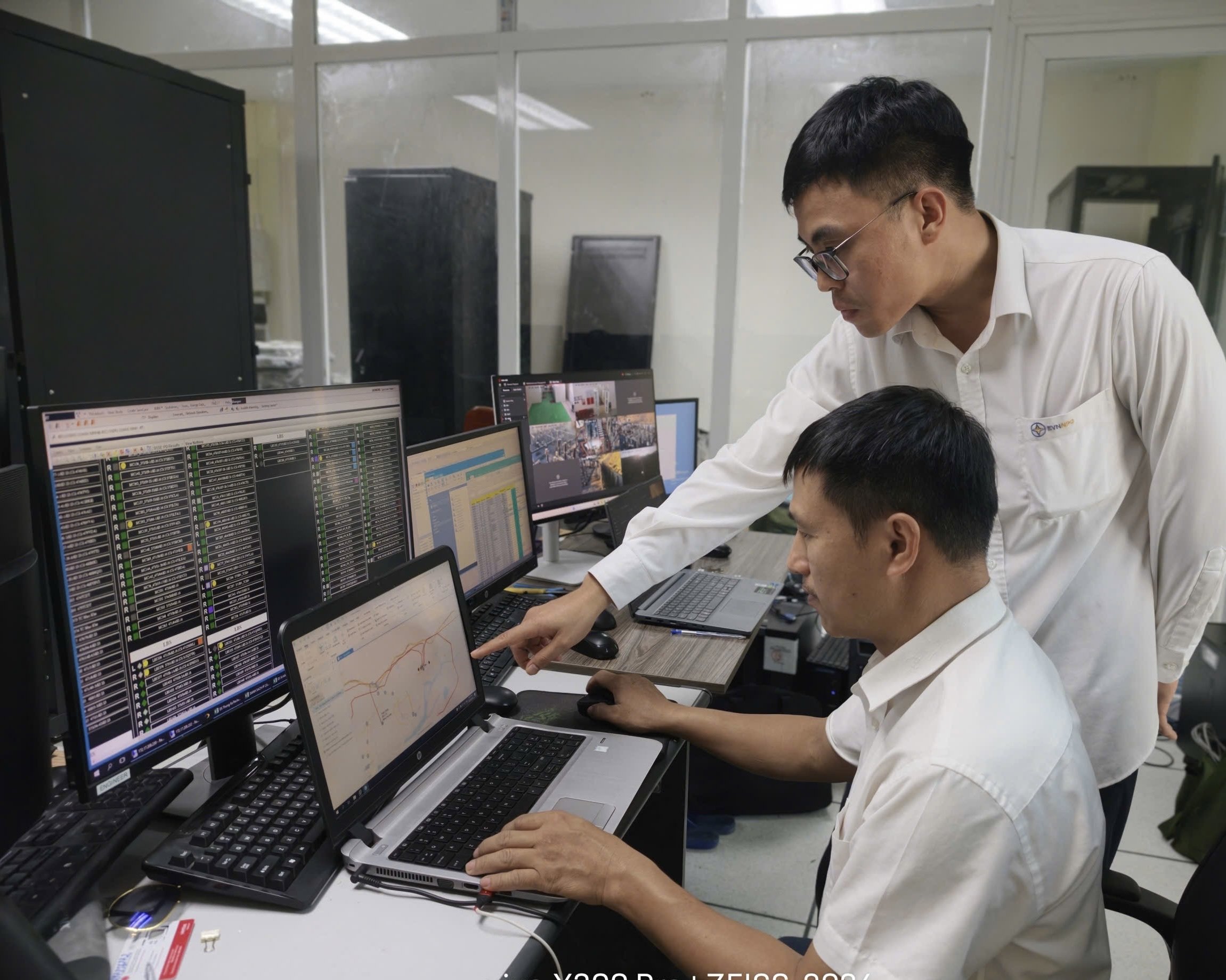 Chuy&ecirc;n vi&ecirc;n ph&ograve;ng Điều độ CTĐL Quảng Ninh kiểm so&aacute;t dữ liệu bi&ecirc;n tập GIS của c&aacute;c đơn vị