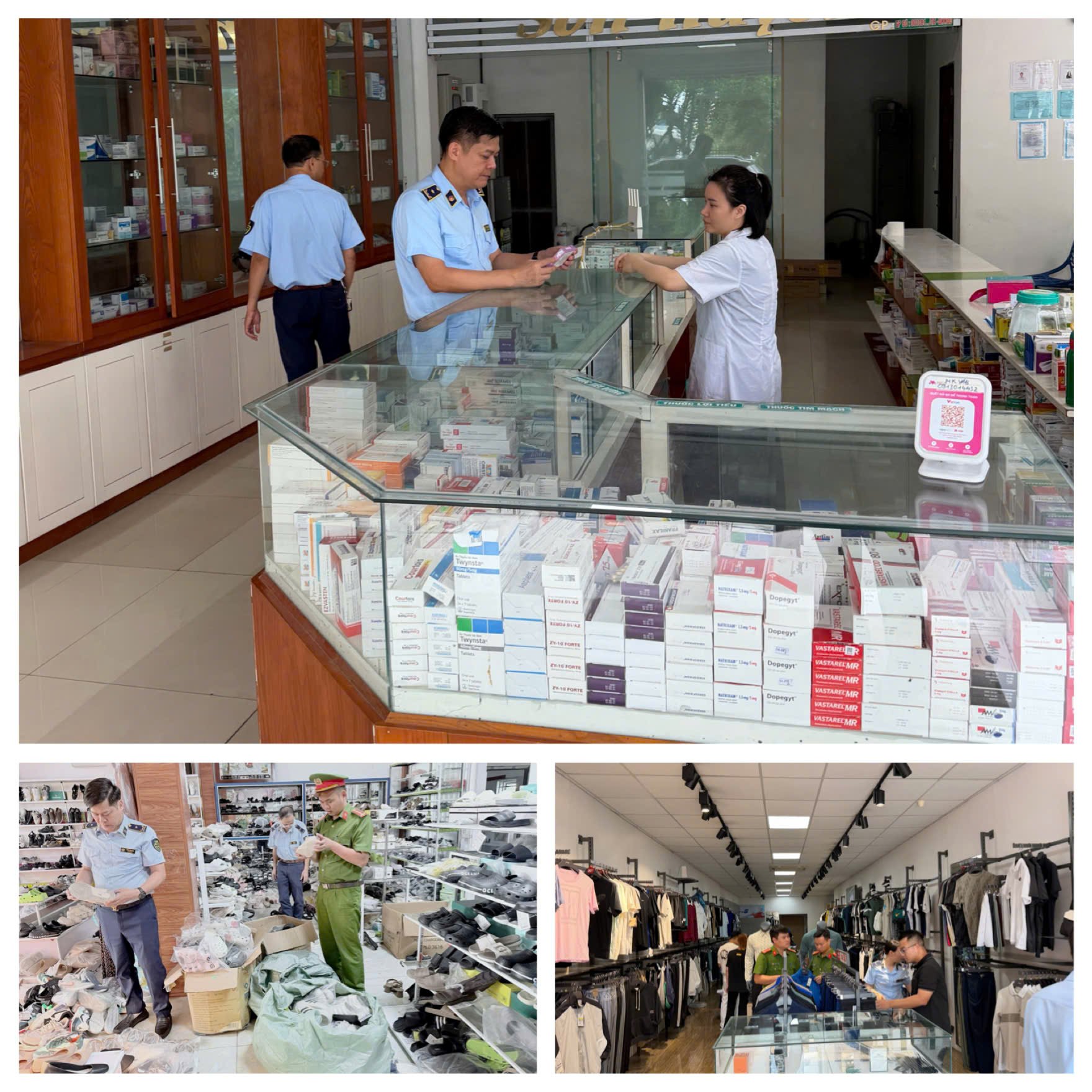 Lực lượng QLTT số 5 phối hợp c&ugrave;ng lực lượng chức năng kiểm tra h&agrave;ng h&oacute;a tại c&aacute;c cơ sở kinh doanh tr&ecirc;n địa b&agrave;n