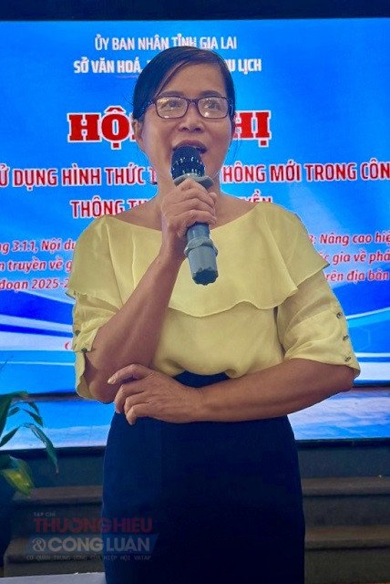 B&agrave; Nguyễn Thị Kim Chung ph&aacute;t biểu tại Hội nghị.