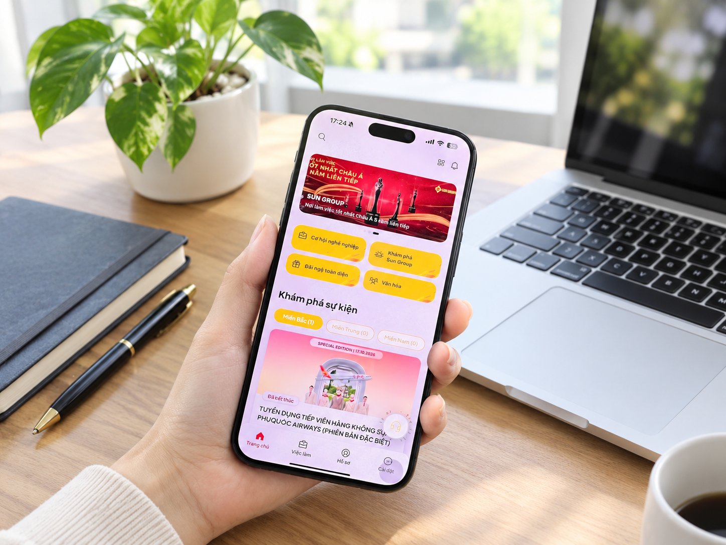 Giao diện của app Sun Career Growth được tối ưu cho trải nghiệm người dùng Giao diện của app Sun Career Growth được tối ưu cho trải nghiệm người dùng