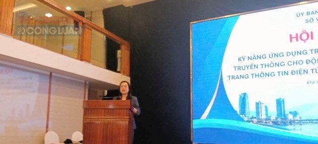 Bà Nguyễn Thu Phương - Phó Giám đốc Sở Văn hóa, Thể thao và Du lịch TP. Đà Nẵng phát biểu khai mạc hội nghị. Bà Nguyễn Thu Phương - Phó Giám đốc Sở Văn hóa, Thể thao và Du lịch TP. Đà Nẵng phát biểu khai mạc hội nghị.