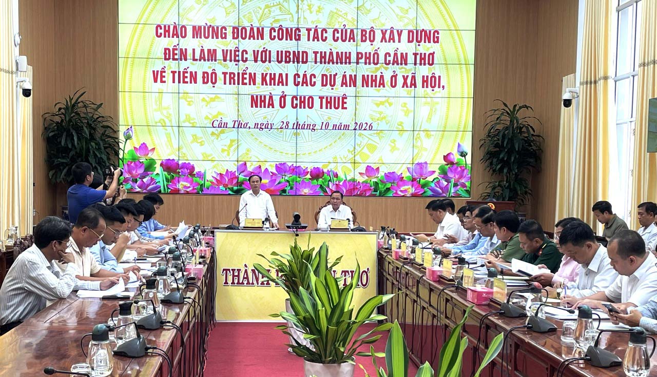 Đoàn công tác Bộ Xây dựng làm việc với UBND TP. Cần Thơ về tiến độ dự án nhà ở xã hội, nhà cho thuê Đoàn công tác Bộ Xây dựng làm việc với UBND TP. Cần Thơ về tiến độ dự án nhà ở xã hội, nhà cho thuê