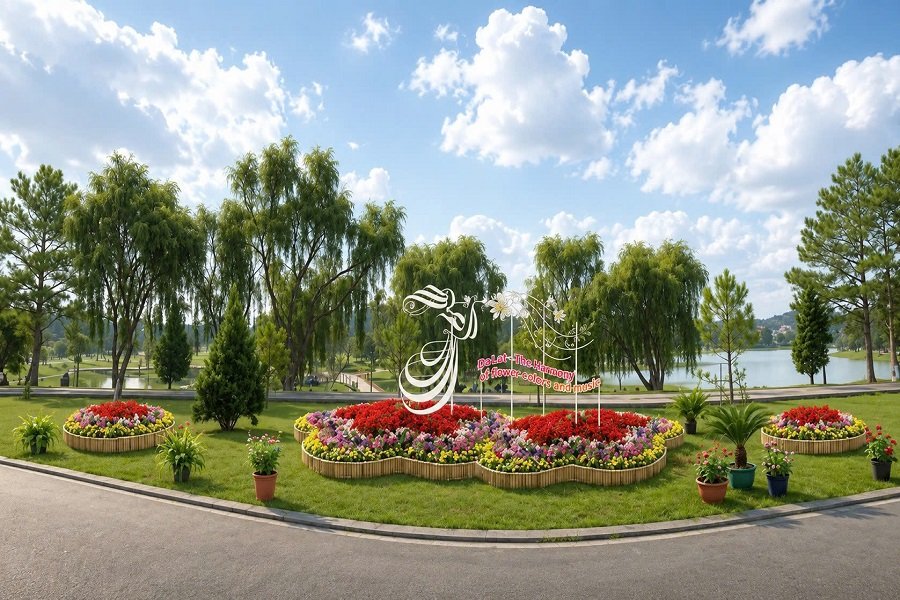 Maket tiểu cảnh hoa đường Trần Quốc Toản, đối diện vườn hoa Đà Lạt. Maket tiểu cảnh hoa đường Trần Quốc Toản, đối diện vườn hoa Đà Lạt.