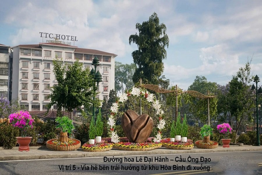 Market phối cảnh không gian hoa khu vực dốc Lê Đại Hành do Công ty Cổ phần Dịch vụ Đô thị Đà Lạt thực hiện. Market phối cảnh không gian hoa khu vực dốc Lê Đại Hành do Công ty Cổ phần Dịch vụ Đô thị Đà Lạt thực hiện.
