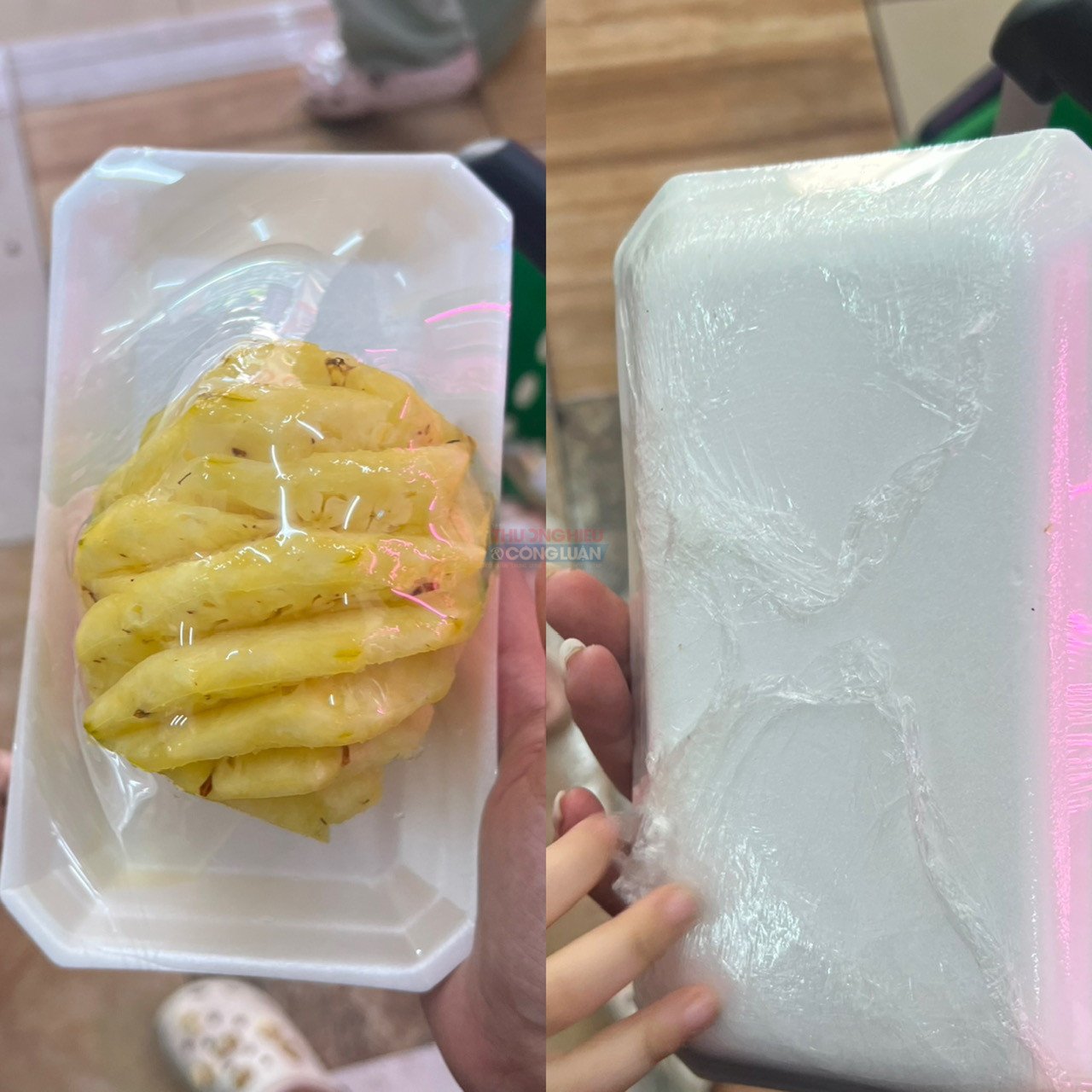 Dứa gọt sẵn, bọc nilong nhưng không thấy bất cứ một thông tin nào về sản phẩm Dứa gọt sẵn, bọc nilong nhưng không thấy bất cứ một thông tin nào về sản phẩm