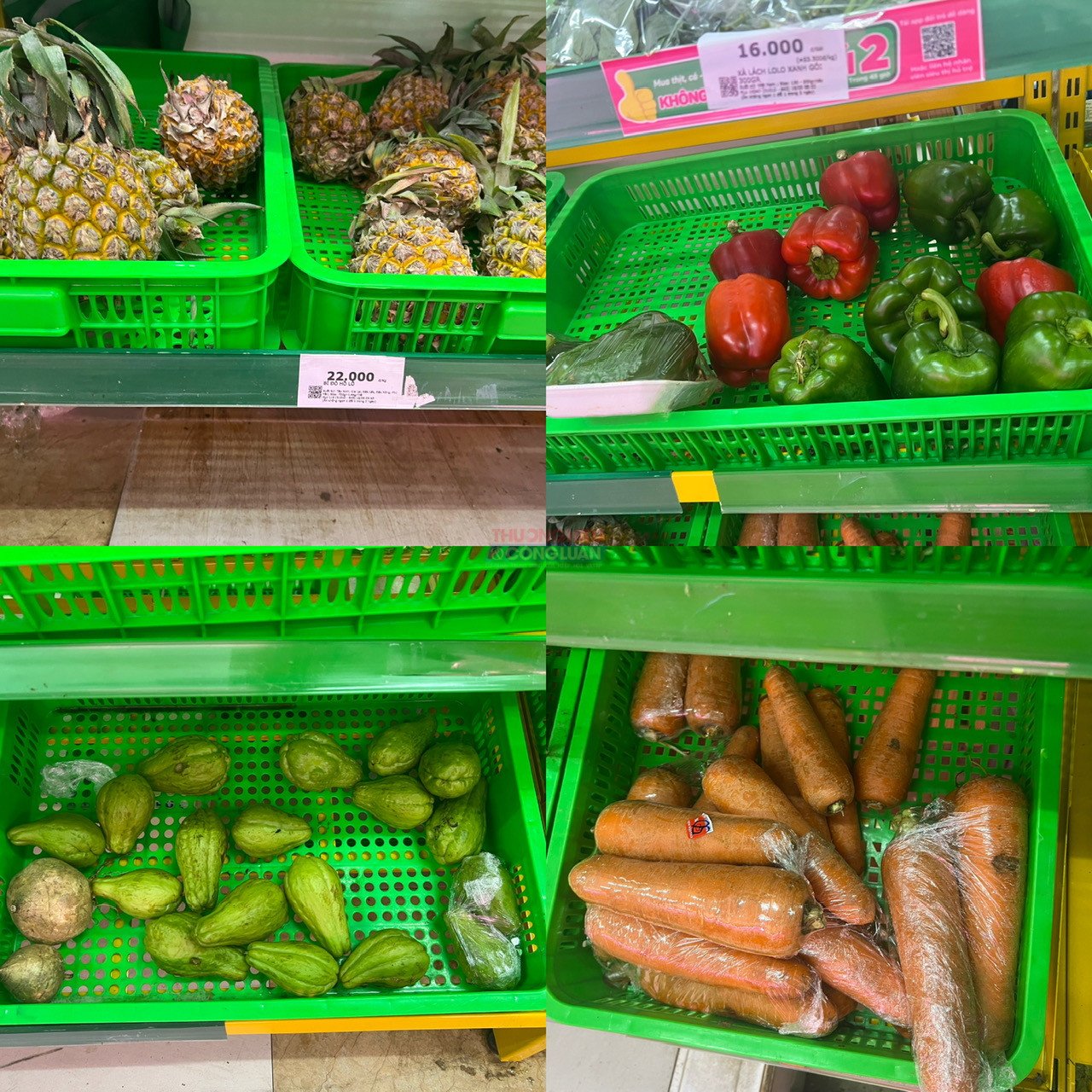 Một số sản phẩm để trong khay nhưng không hề đúng thông tin. Ví dụ như khay đựng dứa tem nhãn của khay lại ghi là Bí đỏ hồ lô, khiến khách hàng cũng hoang mang về nguồn gốc, thông tin sản phẩm Một số sản phẩm để trong khay nhưng không hề đúng thông tin. Ví dụ như khay đựng dứa tem nhãn của khay lại ghi là Bí đỏ hồ lô, khiến khách hàng cũng hoang mang về nguồn gốc, thông tin sản phẩm