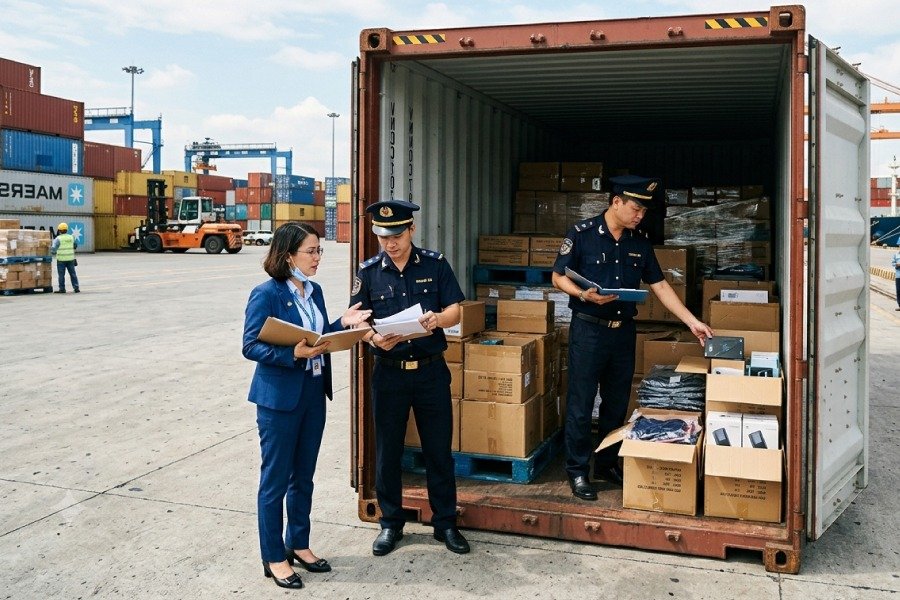 Hoạt động nghiệp vụ của công chức ngành Hải quan. Ảnh: customs.gov.vn Hoạt động nghiệp vụ của công chức ngành Hải quan. Ảnh: customs.gov.vn
