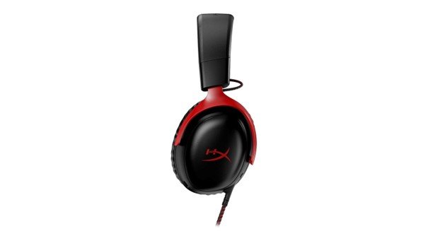 G&oacute;c b&ecirc;n Cloud III cho thấy earcup k&iacute;n v&agrave; lớp đệm bao quanh tai, nơi độ &ocirc;m v&agrave; nhiệt t&iacute;ch tụ cần được thử trong điều kiện ph&ograve;ng thực tế.