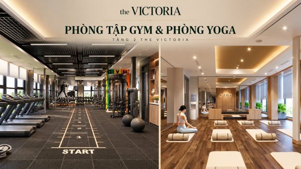 Ph&ograve;ng tập Gym v&agrave; ph&ograve;ng Yoga nội khu The Victoria (Ảnh minh hoạ)