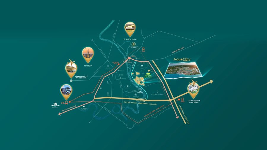 Từ Sân bay Long Thành và TP.HCM, cư dân chỉ mất khoảng 20 phút di chuyển về Aqua City khi hạ tầng hoàn thiện Từ Sân bay Long Thành và TP.HCM, cư dân chỉ mất khoảng 20 phút di chuyển về Aqua City khi hạ tầng hoàn thiện