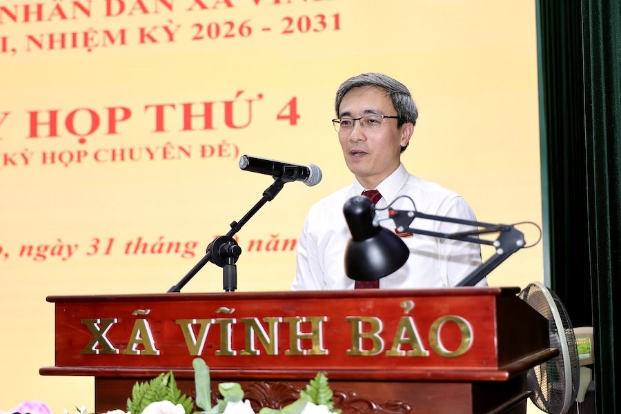 Đồng ch&iacute; Đ&agrave;o Ph&uacute; Thuỳ Dương, B&iacute; thư Đảng ủy, Chủ tịch HĐND x&atilde; ph&aacute;t biểu Bế mạc.